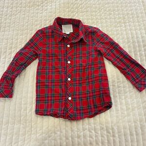 Lil Cactus Red Plaid Button Down Shirt Size 5 year